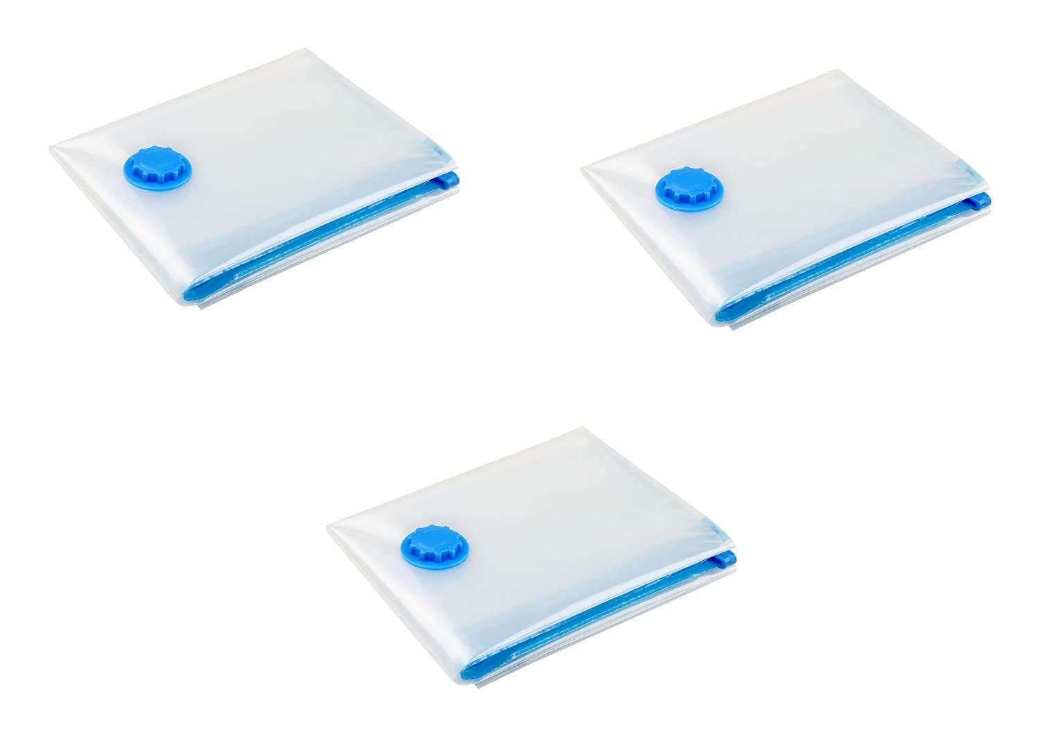 Birud Reusable Vacuum Storage Space Saver Compression Sealer Bags for Clothes, Quilts, Blankets, Pillows Comforters for Travel Space without Pump (Set Of 3) (60 cm x 80 cm)