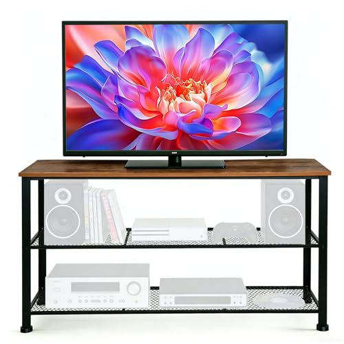 El Mejor Listado de Centro de Tv Top 5. 46 XKIPCH Mueble para TV de 3 Niveles Estilo Industrial, Mueble de TV hasta 65 Pulgadas con Centro de Entretenimiento Alto para Sala o Recámara, Mesa para Pantalla de Metal y Madera,...