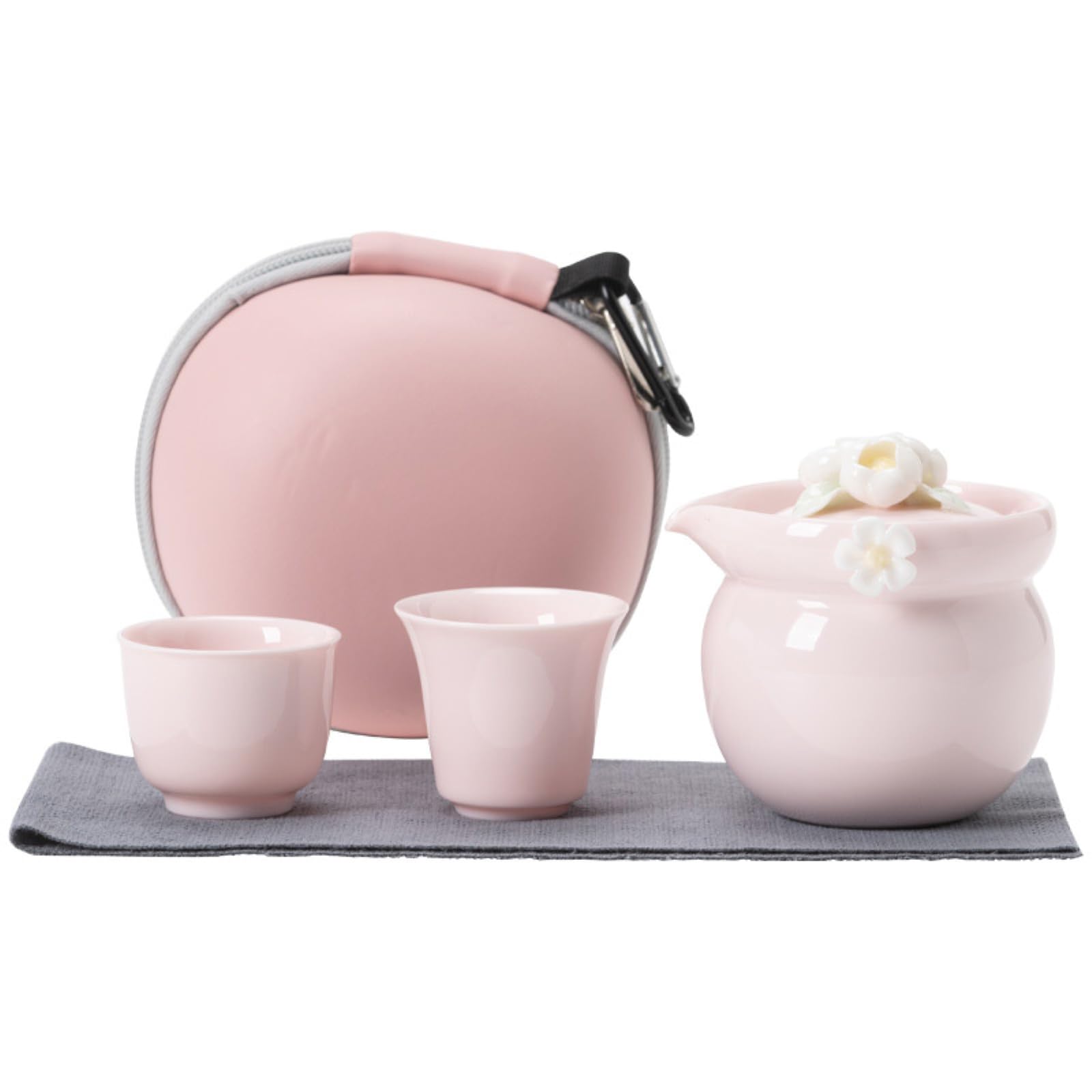 Pinhua ceramiczny zestaw do herbaty na zewnątrz przenośny kubek quik chiński prosty styl zestaw do herbaty w proszku + sześciu dżentelmenów -30-150 ml