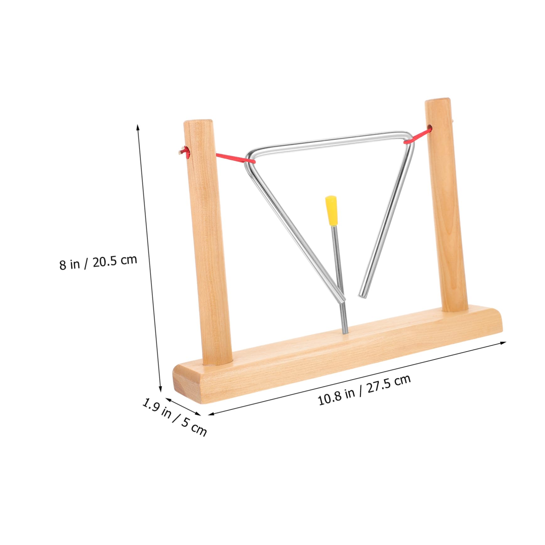 Triangel Schlaginstrument aus Eisen mit Schlägel und Holzständer, 2 Satz | Beige, Abgerundete Kanten, Tragbar und Leicht, Klarer Klang, für Kinder