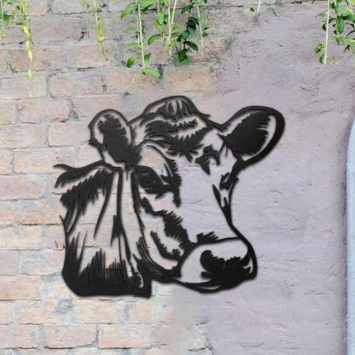 Vache à grandes oreilles métal pour mur extérieur terne - 3