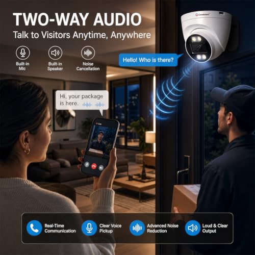 Image of Consistent 3MP Smart Wi-Fi Dome Indoor CCTV Camera | STQC Certified | Full Color Night Vision | Human Detection | 2-Way Audio | 10X Zoom | Memory Card up to 256GB & Cloud | Alexa Support
