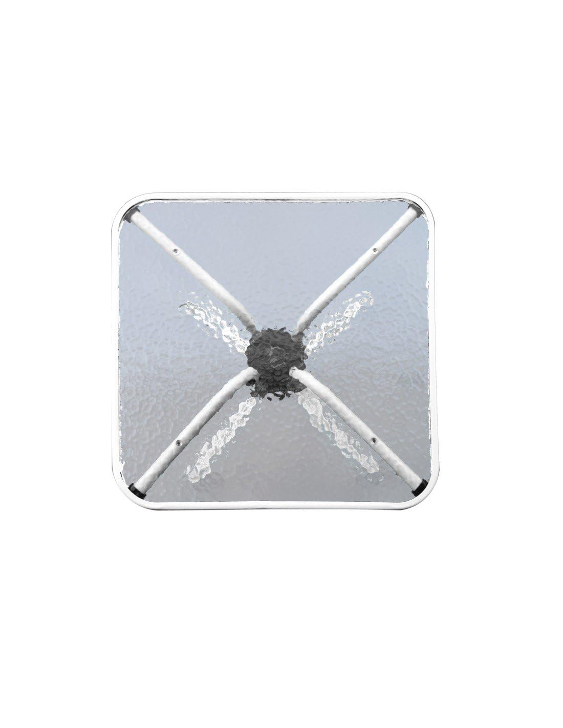 Jardin202 - Mesa de Cristal 60x60x70 cm Cuadrada con Base Metálica Resistente - Ideal para Terraza, Jardín o Balcón | (Blanco)