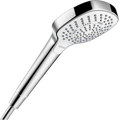 Hansgrohe Croma Select E - Cabezal de ducha de mano moderno de 4 pulgadas, 3 pulverizadores, 04948400
