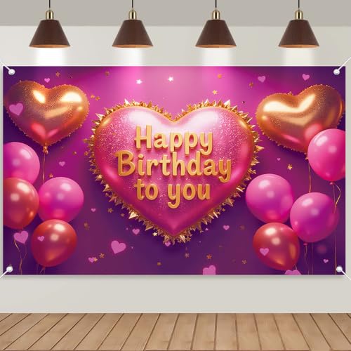 Image of Birthday Banner Backdrop for Women & Girls