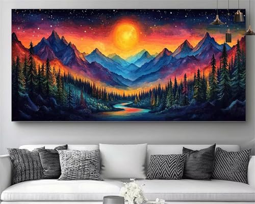 Broderie diamant lune forêt 80x240cm loisirs créatifs activité manuelle adulte M829