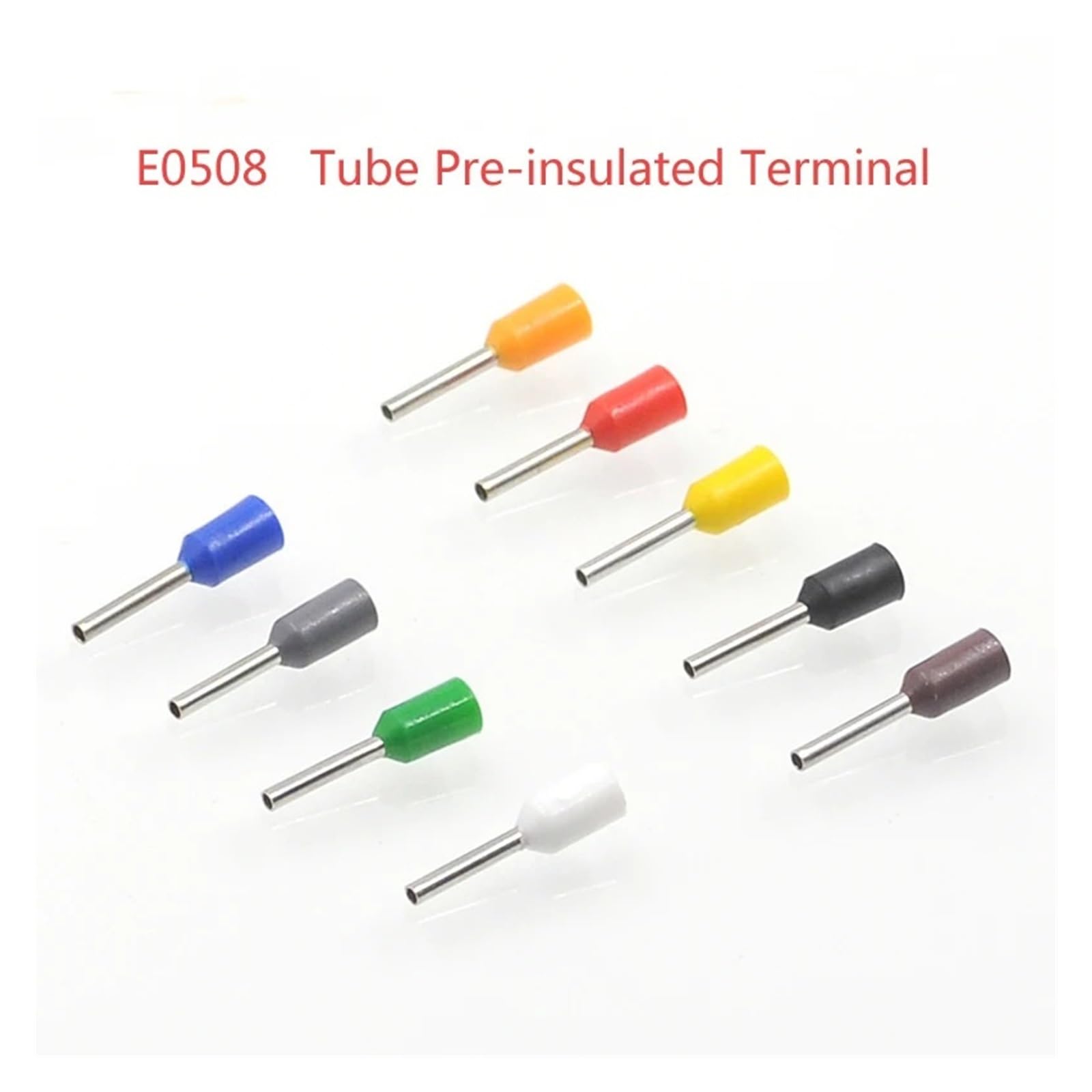 1000 Uds. Terminales de Extremo de Cable aislados de Tubo de Cobre Conector de Cable de Terminal de engarzado eléctrico E0306 0308 0310 virolas de Cable VE 24AWG(Green,E0308)
