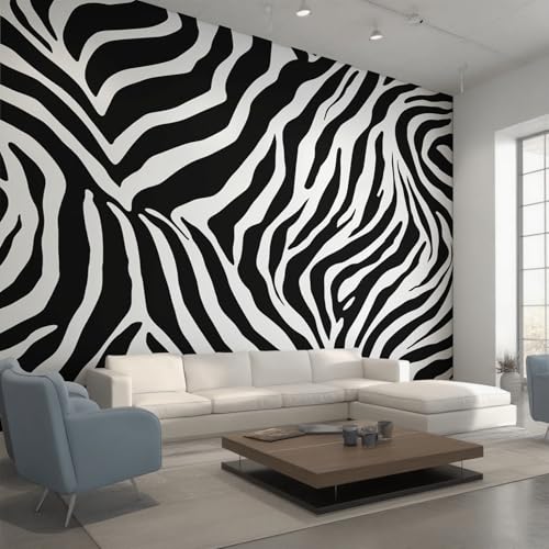Genérico Papel Pintado Pared Cebra Papel Pintado Pared Dormitorio Rayas de Cebra, Salon Tejido No Tejido Decoración del Hogar 350x256 W&86