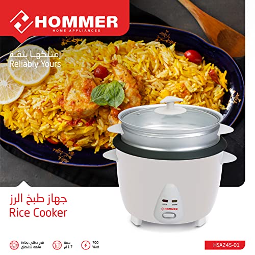 هومر طباخ الارز ، 1.8 لتر - ابيض - HSA245-01