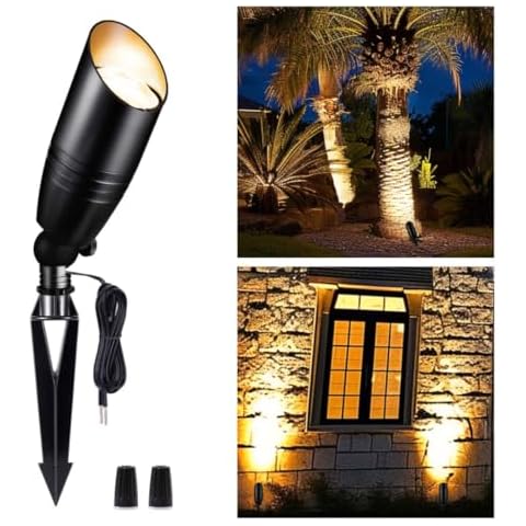 Varmtalys Low Voltage Outdoor Spotlight, Black LED Landscape Spot Light, Waterproof Aluminum Fixture for Garden Porch House Without MR16 Bulb Cover