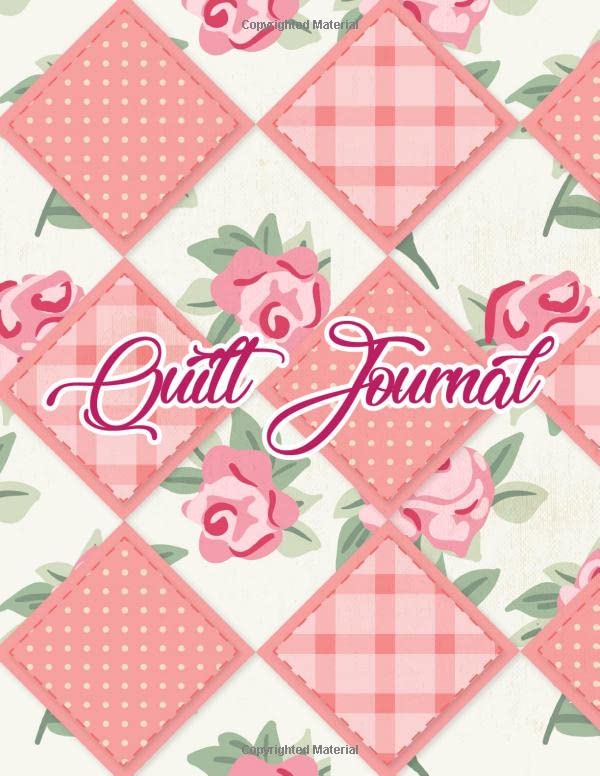 quilt journal: quilters notebook with prompts to write quilt project details & thoughts. save fabric swatches & photos of favorite quilts. gift for quilter.