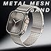 Stainless Steel Mesh Loop Compatible with Apple Watch Band 49mm 46mm 45mm 44mm Men Women, Adjustable Parachute Style Buckle Breathable Metal Strap for iWatch Ultra 2 Ultra SE Series 10/9/8/7/6/5/4/3