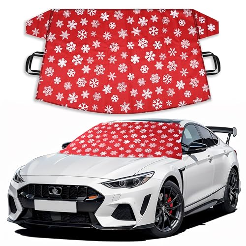 Image of EcoNour Car Windshield Cover for Ice and Snow | Windshield Cover |600D Polyester Car Snow Cover |Water, Heat & Sag-Proof Christmas Car Accessories |Winter Windshield Covers |Medium 69 inchx42 inch