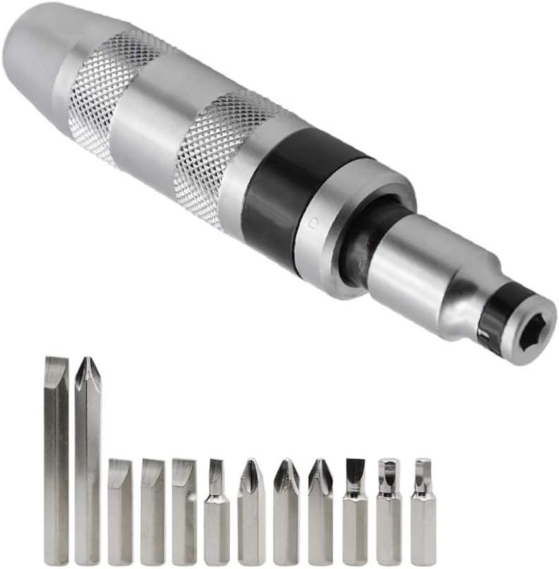 Impact Screwdriver, Akindoo Drive Manual Reversible Impact Driver, 13 Piece-Screwdriver Bit Set, Cover Most Common Applications, Disengage Rusted Fasteners or Frozen Bolts