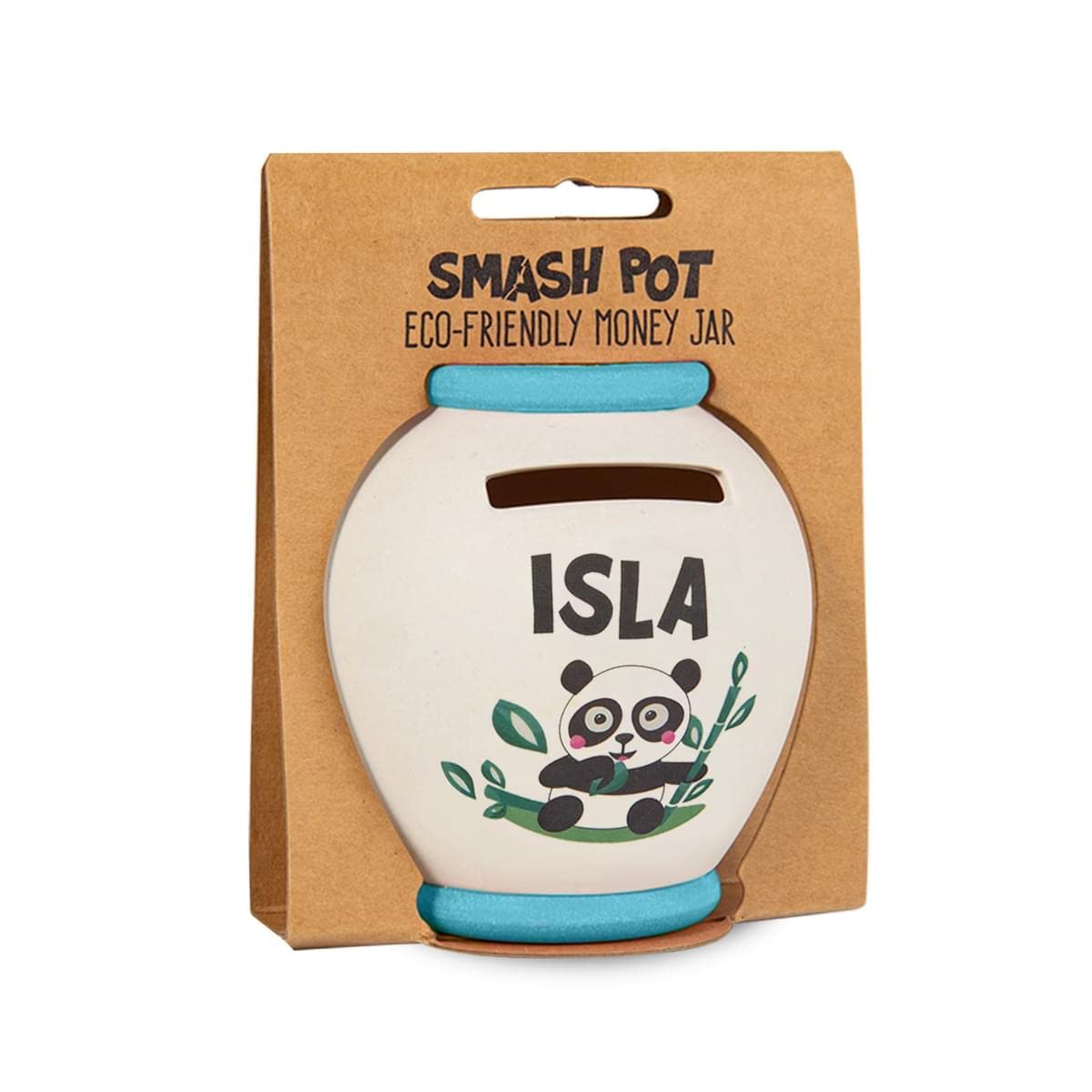 History & Heraldry Personalised Bamboo Smash Pot Money box (Isla)
