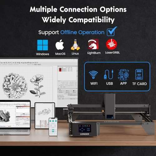 Longer RAY5 20000mW Laser Engraver Bundle with Air Assist Kit and Y-axis Extension kit, DIY, Cutting Tool for Metal Coloring, Acrylic, Wood, Glass, Leather. Engraving Area 15.7"*33.5", Class IV - Image 5