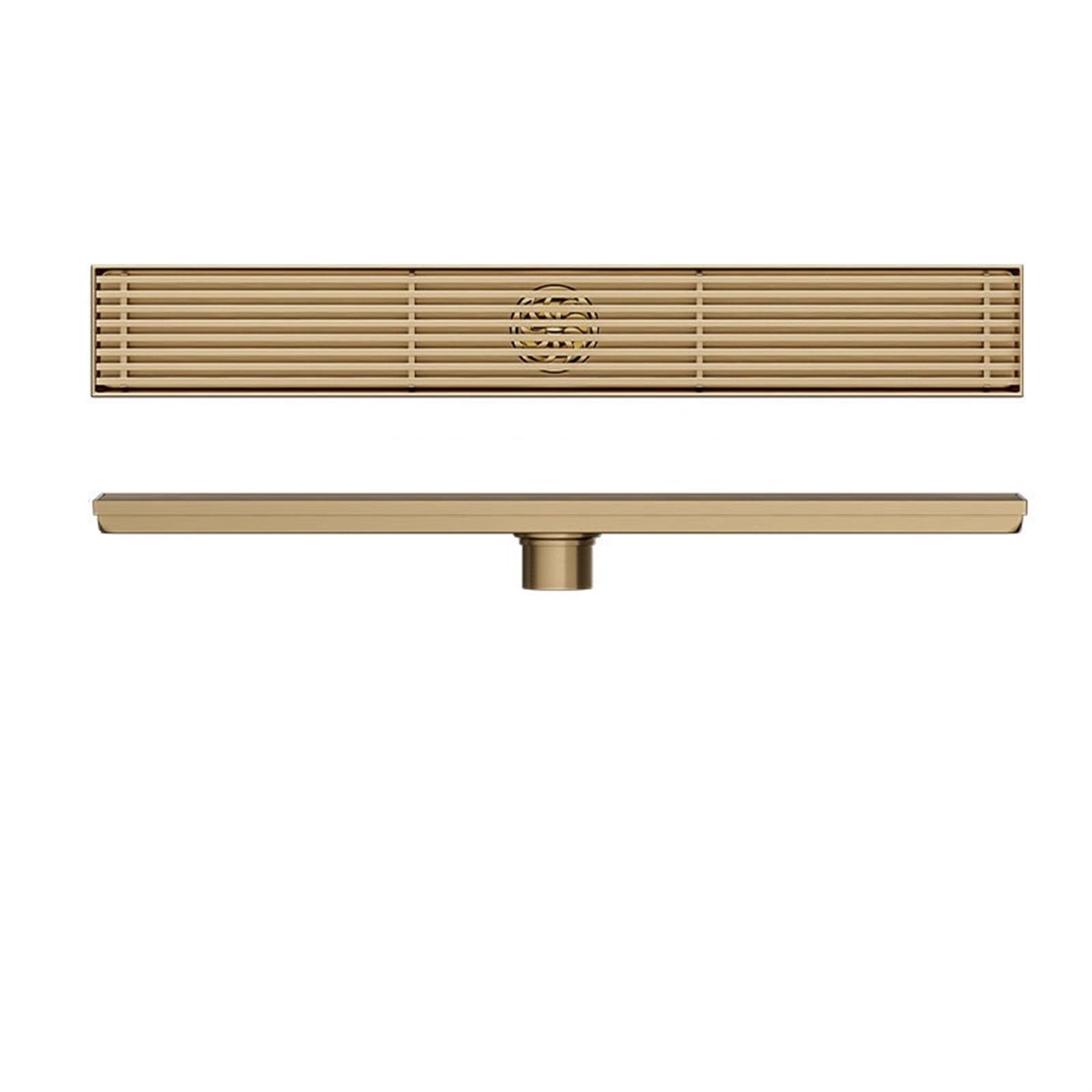 Profesional Desagüe de Ducha Lineal de Acero Inoxidable 304, Drenaje lineal de ducha para Cocinas, Baños y Aseos(Gold,60cm)