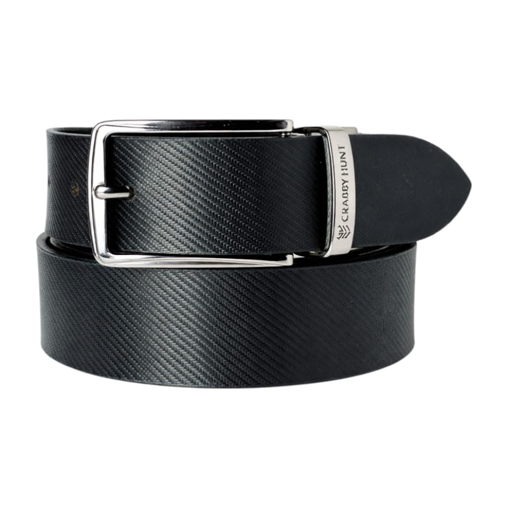 Reversible Leather Belt for Men, Dual-Tone Black & Brown, Genuine Leather, Gunmetal Buckle, 32cm, Formal & Casual Wear