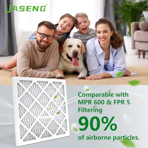 Image of JASENG14x14x1 Air Filters, MERV 8 Pleated HVAC Furnace Filters (6-Pack) - Dust Defense, MPR 600 - exact dimensions: 13.75 inchx13.75 inchx0.75 inch - Replacement for AC, Heater, and Ventilation Systems