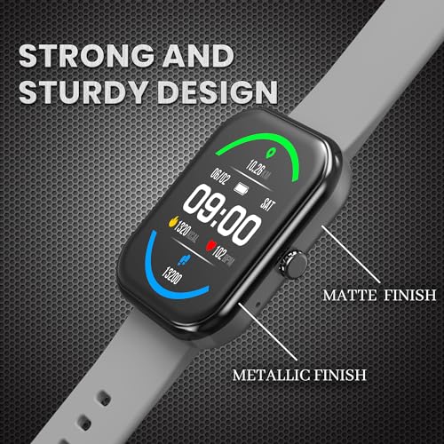 Image of GIZMORE Ultra Max 2.01 Inch Always-On-Big Display | 600 NITS Brightness & Split Screen | Rotating Crown| AI Voice Assistance | Health Suite | Bluetooth Calling Smart Watch for Men and Women (Gray)