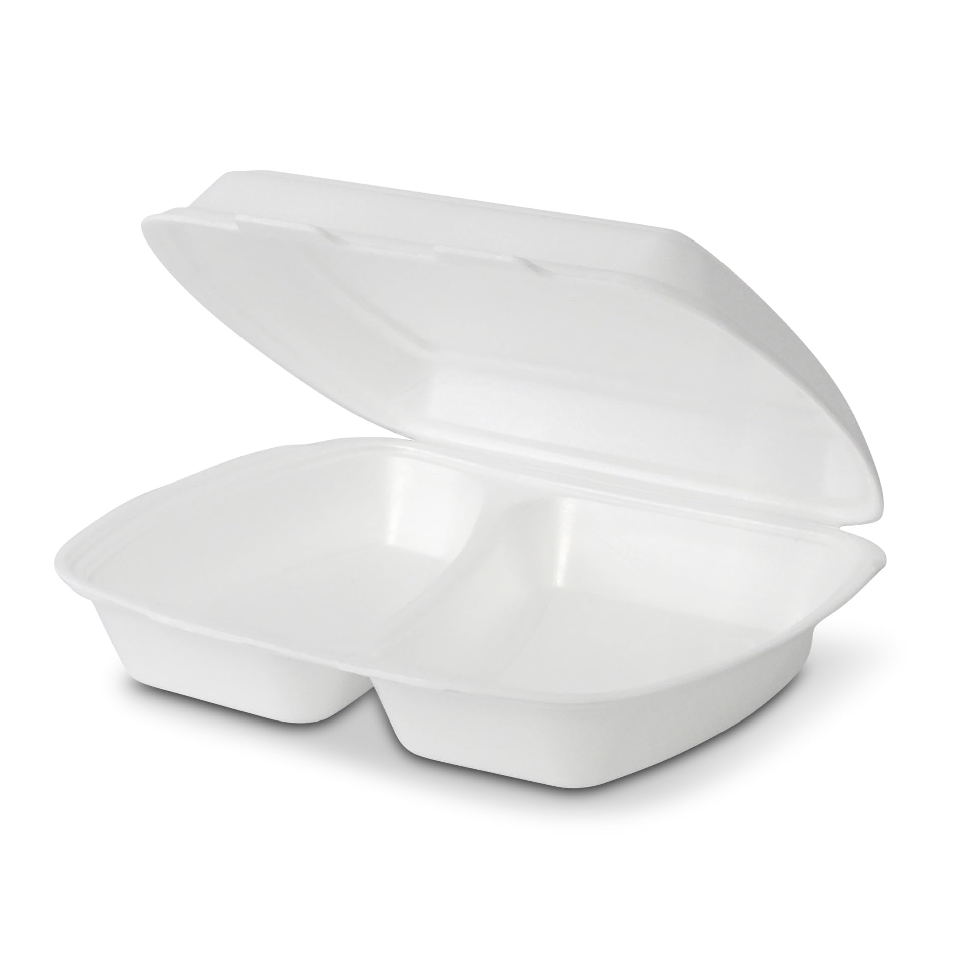 menu box 2 scomparti 200 pz 24 x 20,5 x 7 cm HP4/2 rettangolari bianche - XPS espanso - contenitori per insalata da asporto, box termiche per alimenti, vaschette monouso con coperchio