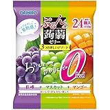 オリヒロ ぷるんと蒟蒻ゼリーパウチ 大袋 カロリーゼロ 巨峰+マスカット+マンゴー 24個