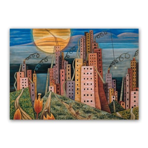 NHLDZYH Réplicas de cuadros famosos - Estilo Surrealista Póster artístico para pared - Impresión Cuadros Abstracto sobre Lienzo - (Ciuda Lagui) 80x112cm Sólo lienzo