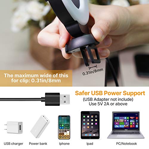 Laptop Selfie Light for Video Conference - 4\" Webcam Conferencing Clip on Lighting, 3200K-6500K Dimmable Led Ring Lights for Remote Work/Zoom Calls/Self Broadcasting/Live Streaming/YouTube/TikTok
