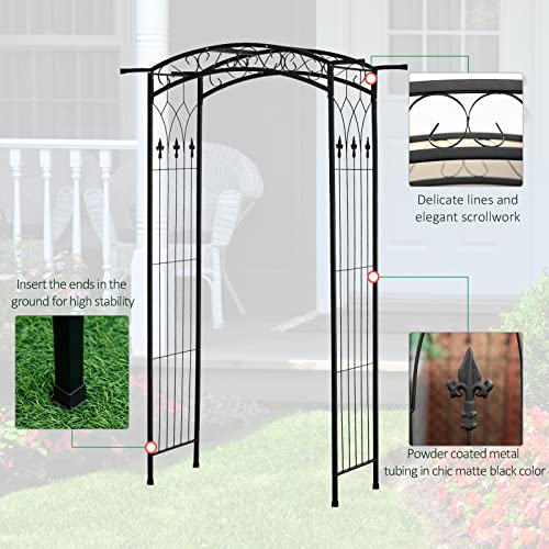 Outsunny 7Ft Outdoor Garden Arbor, Wedding Arch For Ceremony, Trellis With Scrollwork Design, Ideal For Climbing Vines And Plants #TOP3
