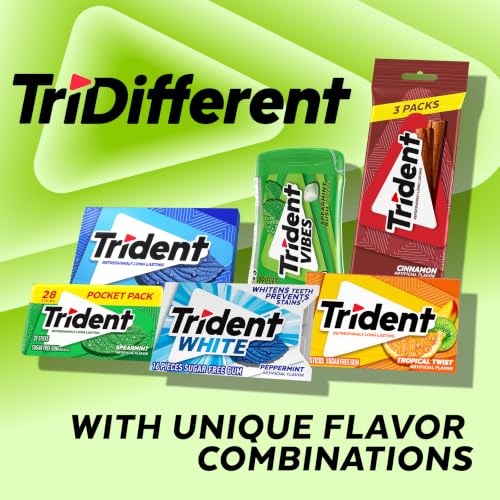 Image of Trident Vibes SOUR PATCH KIDS Watermelon Sugar Free Gum, 4 Bottles of 40 Pieces (160 Total Pieces)