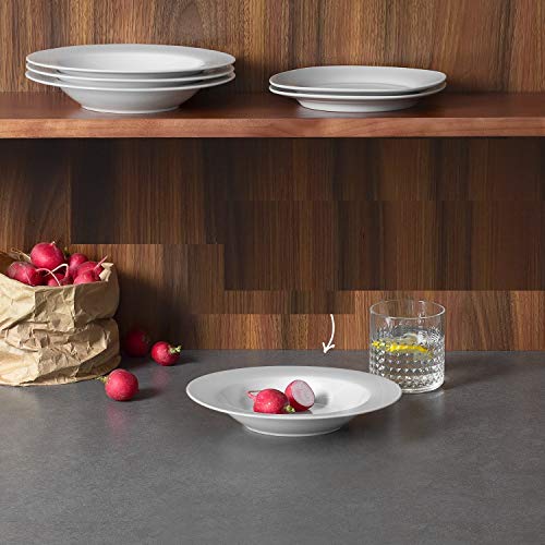 Image of Kitchen Fine Tableware Porcelain Bone China Deep Pasta Plate /Deep Soup Plate /Maggi Plate /Gravy (22 Cm, 6 Plates)