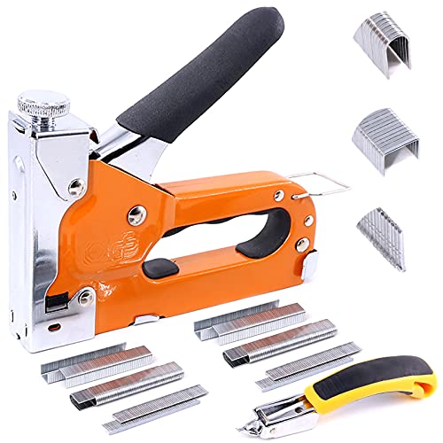 Wokape Heavy Duty 3 in 1 Staple Gun Kit with 500Pcs Staples ( Staple Gun+ Staple Remover+Staples), Heavy Duty Staple Gun for Upholstery, Fixing Material, Decoration, Carpentry, Furnitur