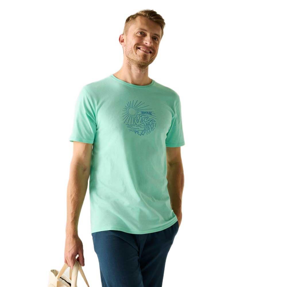 Regatta Mens Cline IX T-Shirt Soft Breathable Tee Summer Top Ice Green