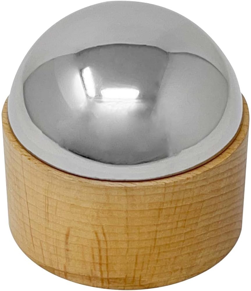 High Dome Bench Block Anvil with Wooden Base Tool Set Surface for Metal Forming Stamping Jewelry Repair