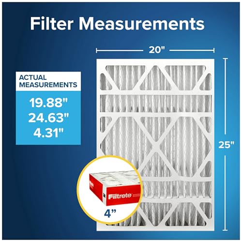 Filtrete 20x25x4 Air Filter, MPR 1000, MERV 11, Allergen Defense 12-Month Deep Pleated 4-Inch Air Filters, 2 Filters