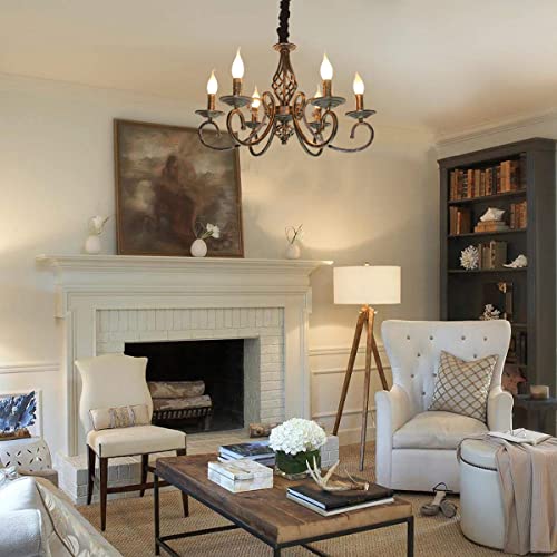 Ganeed Rustic 6-Light Chandeliers,French Country Vintage Chandelier,Metal In Antique Bronze Pendant Chandelier,Pendant Light Fixture thumb #4