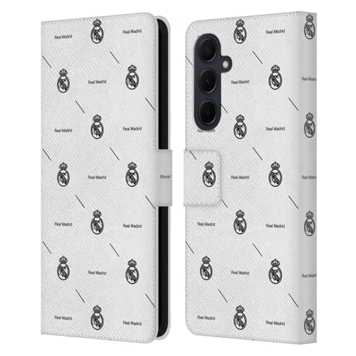 Étui Real Madrid Samsung Galaxy A35 5G portefeuille cuir noir Head Case Designs