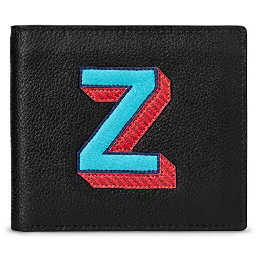 Portefeuille en cuir véritable Yoshi pour homme avec initiale et blocage RFID