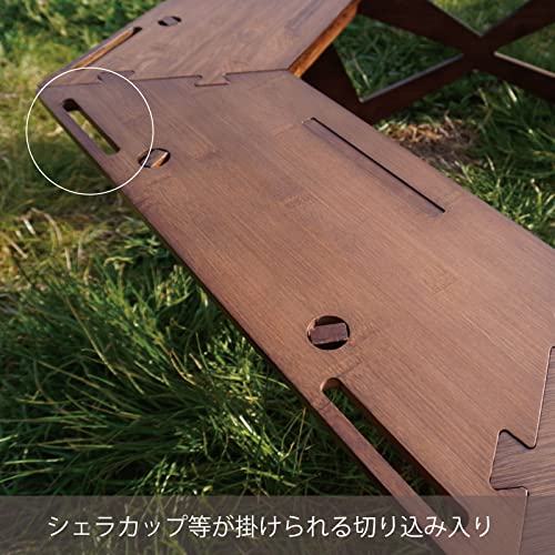 RcrCamp ヘキサゴンテーブル ブラウン ヘキサテーブル 囲炉裏テーブル 焚き火テーブル 焚火テーブル キャンプテーブル ウッドテーブル 六角テーブル 焚火 焚き火 ヘキサ 囲炉裏 BBQ バーベキュー ストーブ 薪 冬キャンプ 灯油ストーブ 薪ストーブ 焚火台 4枚目