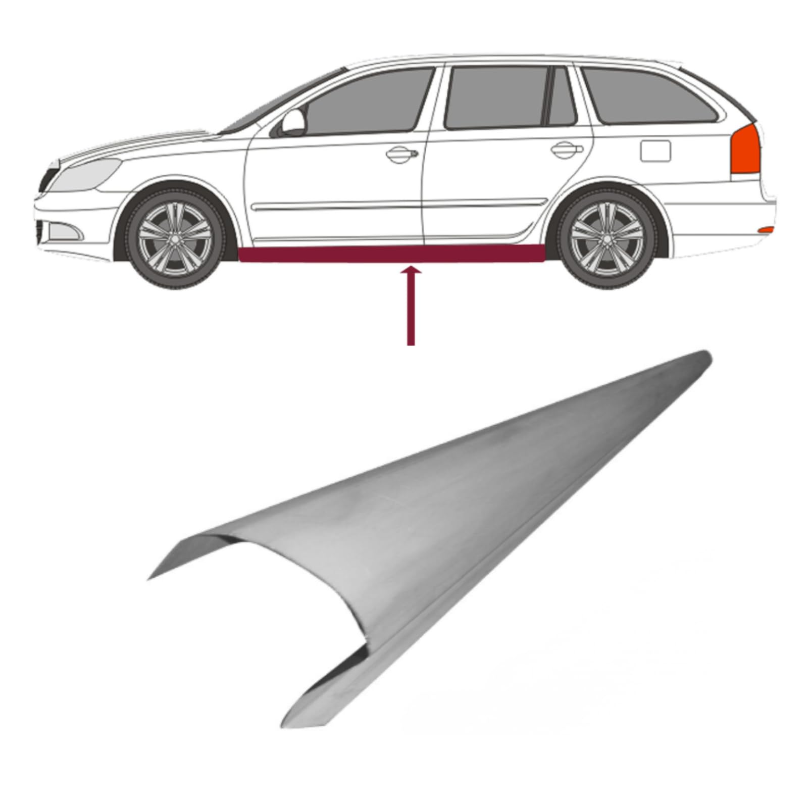 2X Schweller Reparaturblech rechts = Links passend für Skoda Octavia II Bj. 2004-2013