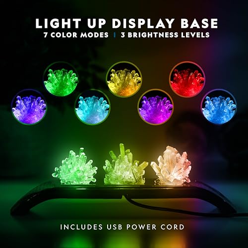 National Geographic Crystal Growing Kit - 3 Vibrant Colored Crystals to Grow with Light-Up Display Stand, Science Toy for Girls and Boys Ages 8-12, Includes 3 Gems, Cool STEM Gift (Amazon Exclusive) - Image 5