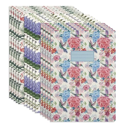 Carnets lignés A4 collection Tropical Floral pour organiser vos bureaux et réunions de travail