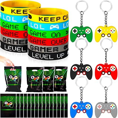60 Pezzi Bomboniere da Gioco 20 Pezzi Braccialetti in Silicone per Compleanno di Giocatore 20 Pezzi Portachiavi da Gioco Portachiavi per Videogiochi Controller 20 Sacchetti per Videogiochi 60 Pezzi Bomboniere da Gioco 20 Pezzi Braccialetti in Silicone per Compleanno di Giocatore 20 Pezzi Portachiavi da Gioco Portachiavi per Videogiochi Controller 20 Sacchetti per Videogiochi