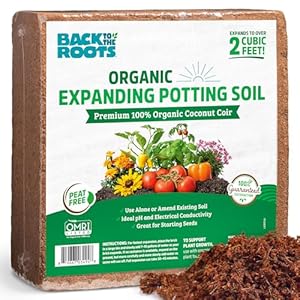 Back to the Roots Organic Coco Coir Value Pack | 10lb Compressed Block Expands to 15 Gallons