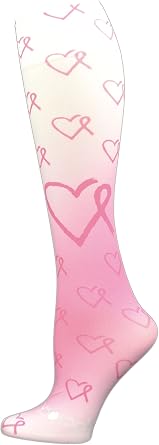 HOCSOCX Womens/Girls Shin Guard Womens/Girls Rash UNDER Sport Socks Large Shoe Size Pink Ribbon 11.5-14