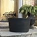 RTS Companies Inc Home Accents Polyethylene Whiskey Barrel Planter for Indoor or Outdoor Gardening, Black Color 1-Pack
