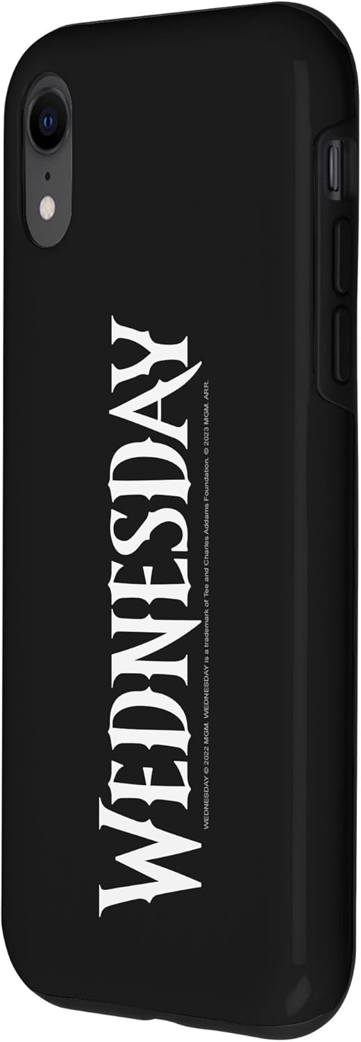 iPhone XR Wednesday TV Show Original Black & White Text Logo Case
