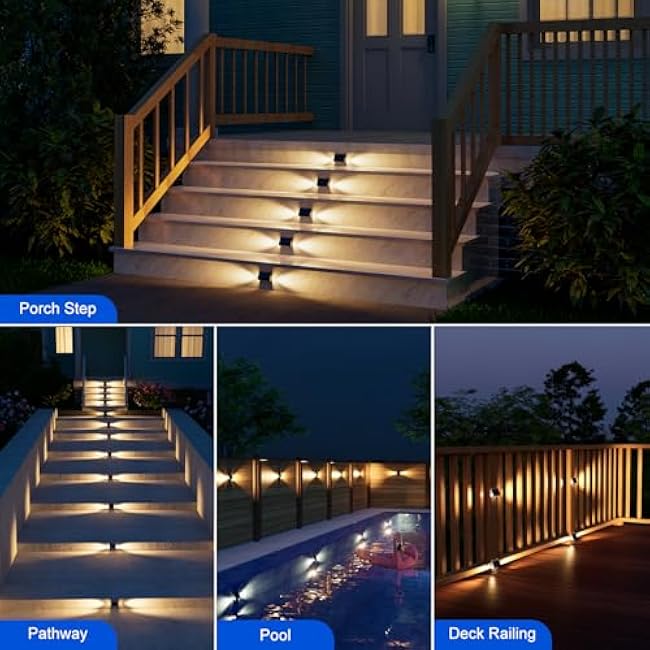 Step Lights Solar Powered LED Decorative Lamp 2 Sided Warm White
