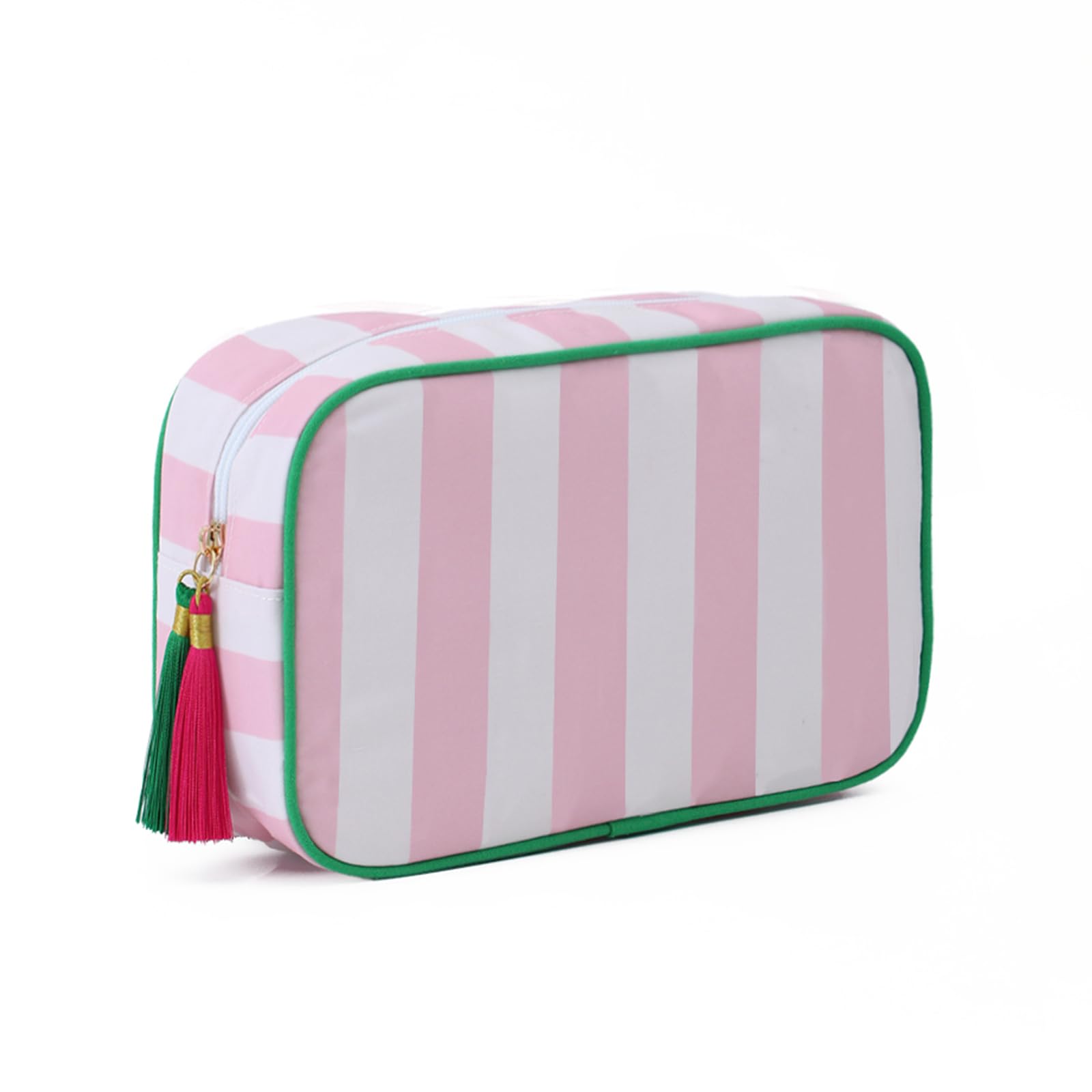 EMBRUNIOICE Makeup Bag Travel Cosmetic Bag Organizer Tassel Toiletry Bag Large Canvas Zipper Pouch Mahjong Tile Bag