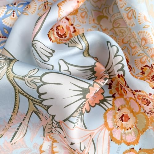 Image of Printed Poly Silken feel Scarf Stole for Women | Stylish, Soft, & Lightweight | Satin Feel Neck Scarf, Hair Scarf, Head Scarf for Women